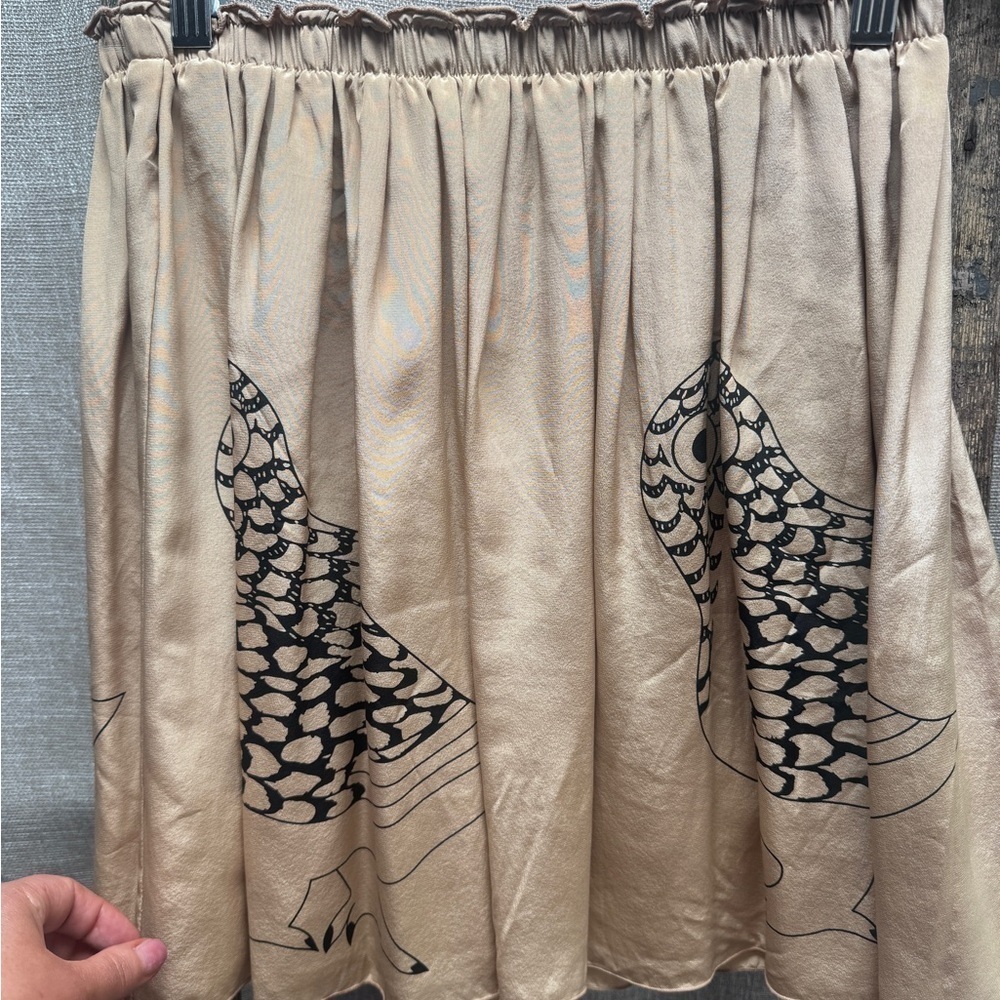 Corey Lynn Calter Anthropologie Owl Skirt 100% Silk Size 2